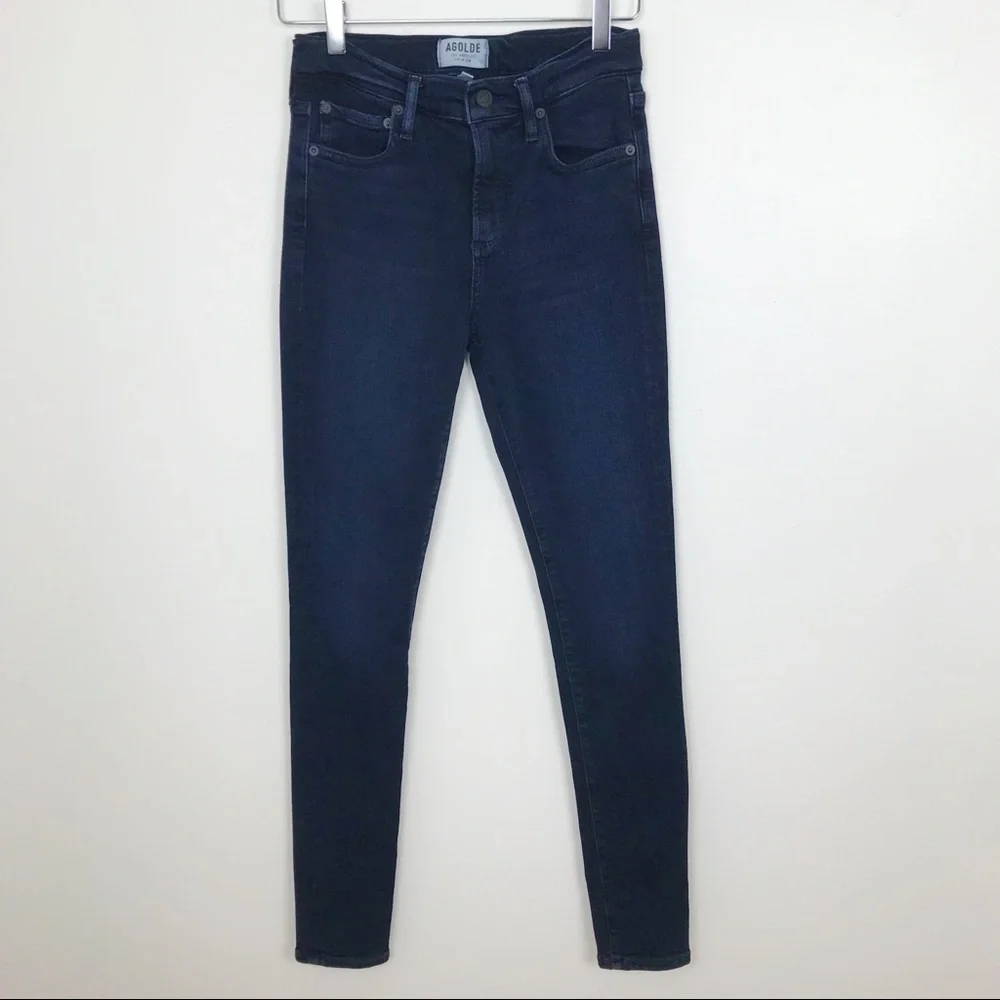 AGOLDE | Nico High Rise Skinny Jeans Darkwash - Picture 4 of 8